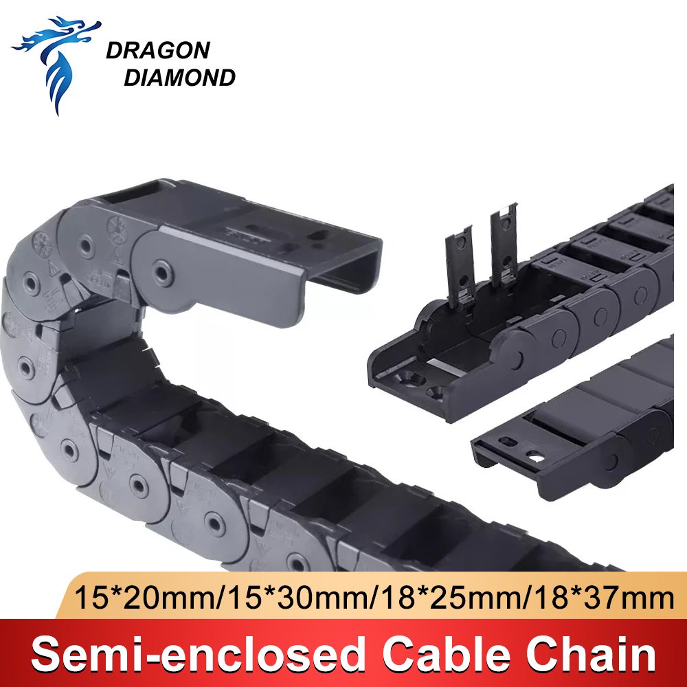 3D Printer Cable Chain - โซ่สายเคเบิล15x20 15x30 18X25 18X37มม. โซ่ลากส่งแบบบริดจ์สำหรับเครื่องจักร