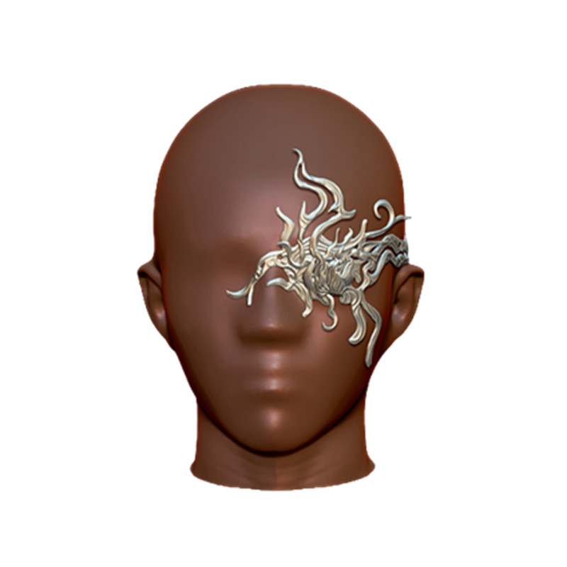 3D Printing Gold - 3D พิมพ์ Vintage เรซิ่นหน้ากากครึ่งหน้าอะนิเมะ Hanfu การถ่ายภาพอุปกรณ์เสริมฮาโลวีนคอสเพลย์