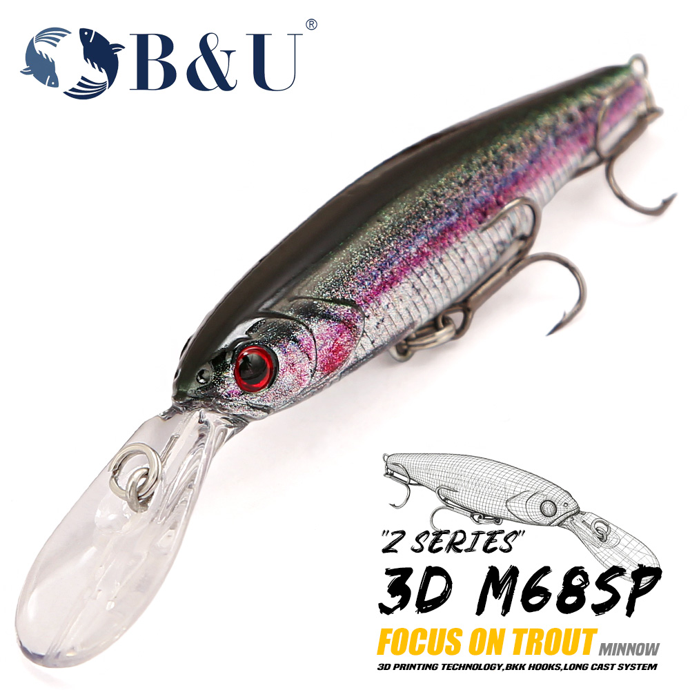 เหยื่อปลอมแบบจมน้ำลึก B&U รุ่น - 3D Printing Technology บทวิจารณ์และราคา