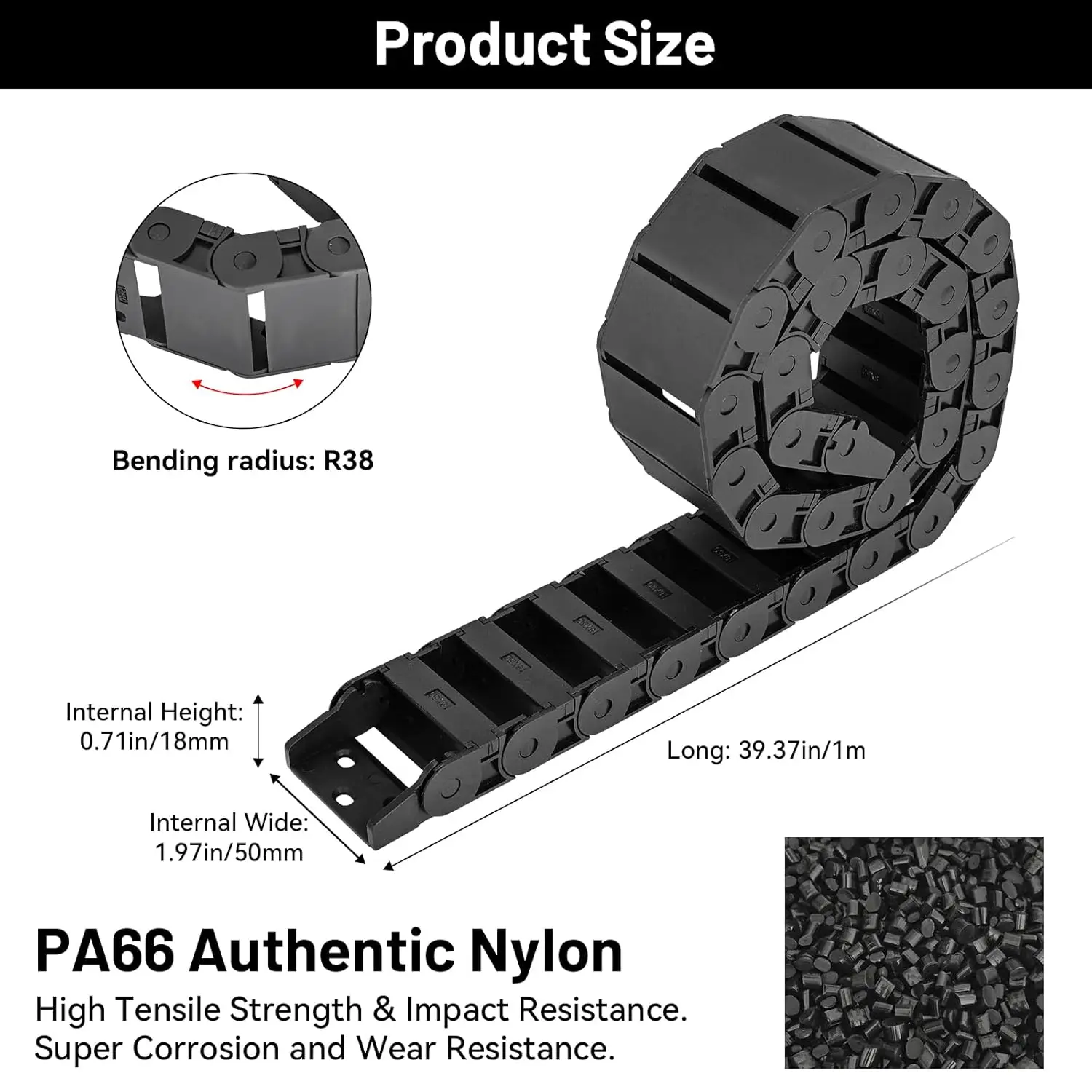 สายเคเบิลแบบมีฝาปิด R55 R38 สำ - 3D Printer Cable Chain บทวิจารณ์และราคา